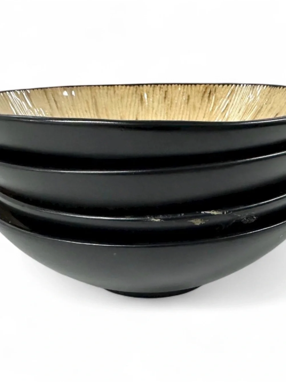 Joseph Abboud Ventana Soup Cereal Bowls 7 7/8” Brown Stoneware Set of 4